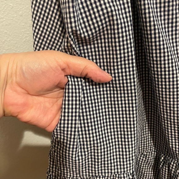 Zara Trafaluc Navy and White Checkered babydoll dress - Picture 5 of 6